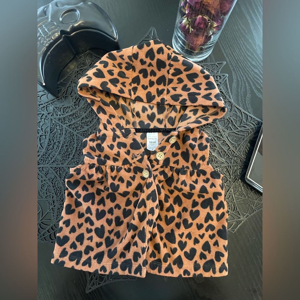 Carters Heart Patterned Hooded Vest